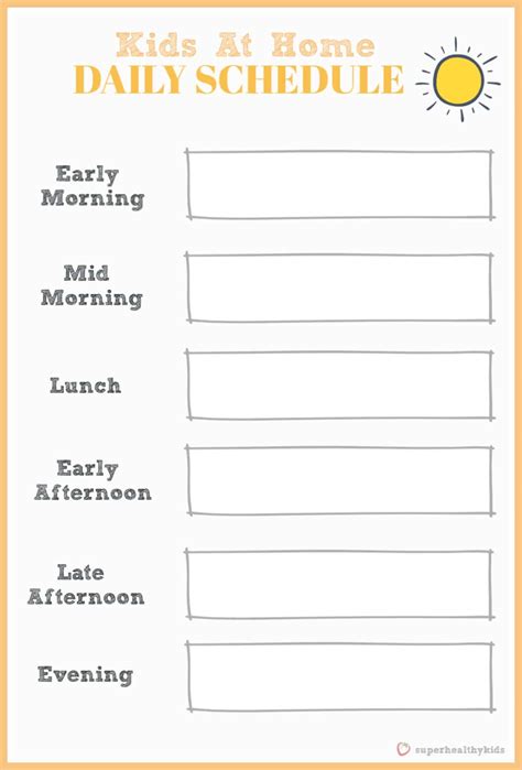 Kids Daily Schedule Printable