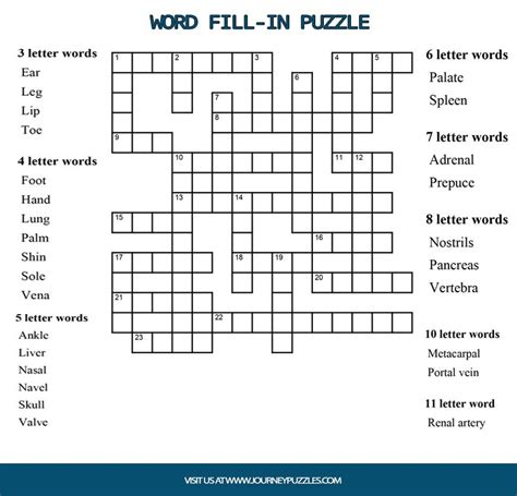 Word Fill In Puzzle05102020 Fill In Puzzles Words Puzzle