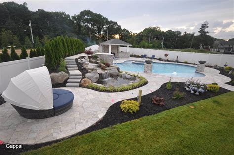 Backyard Design Gunite Pool Masonry And Landscape By Gappsi Gappsi