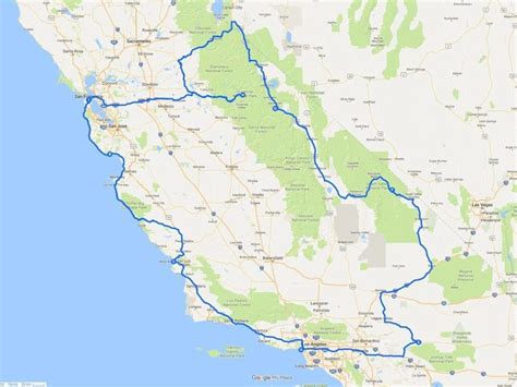 California Road Trip Trip Planner Map The Perfect Northern California