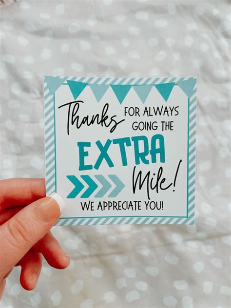 Thank You For Going The Extra Mile T Tag Appreciation Etsy