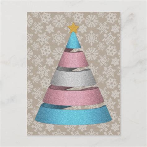 Transgender Glitter Christmas Tree Holiday Postcard