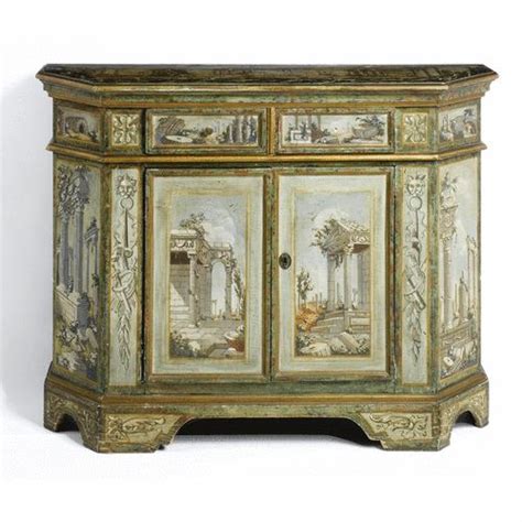 An Italian Neoclassical Painted And Gilt Cabinet Lot Antique Hand