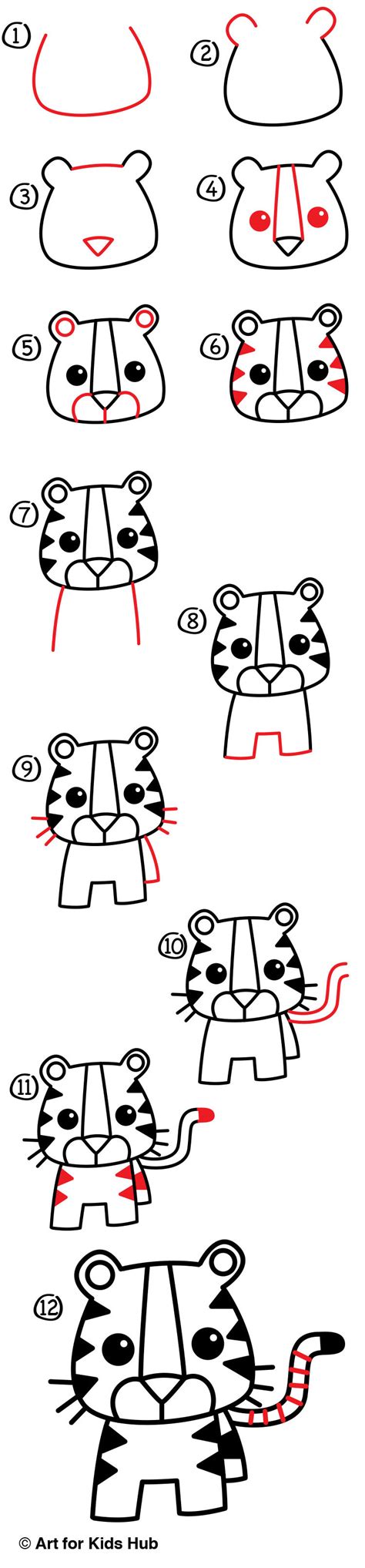 Art Hub How To Draw A Tiger Either Draw It Freehand While Looking At