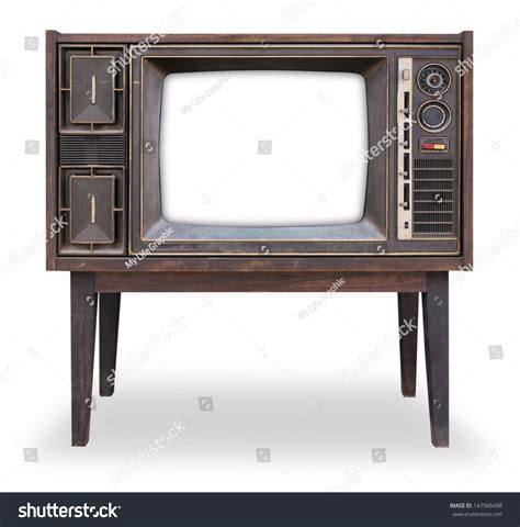 Vintage Television Isolated Clipping Path Stock Photo 147566498