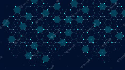 Premium Vector Hexagons Abstract Grid Background With Connected Lines