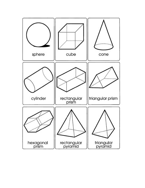 Geometric Solids Shapes Worksheets Shapes Worksheet Kindergarten 3d