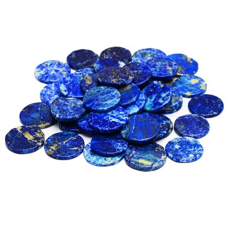 Lapis Lazuli Gemstone Loose Round Coin Natural Semi Precious Etsy