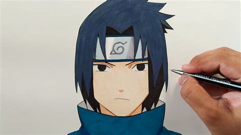 How To Draw Sasuke Uchiha From Naruto In Easy Step By Step Drawing