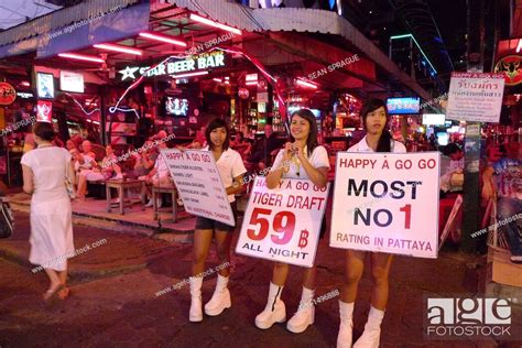 thailand pattaya beach resort famous for night life and sex tourism walking street touts