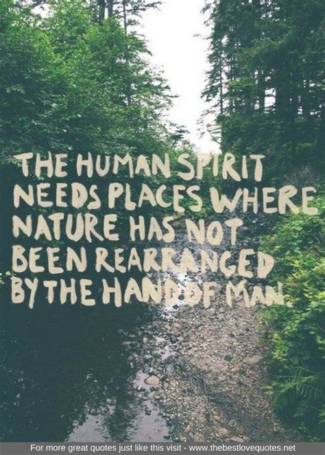 The Human Spirit Needs Places Where Nature Has Not Been Experienced By