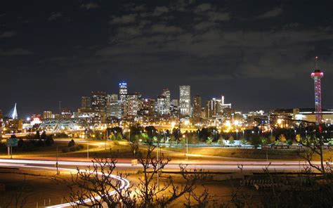 Best City Denver City Skyline At Night 1440x900 Wallpaper 4