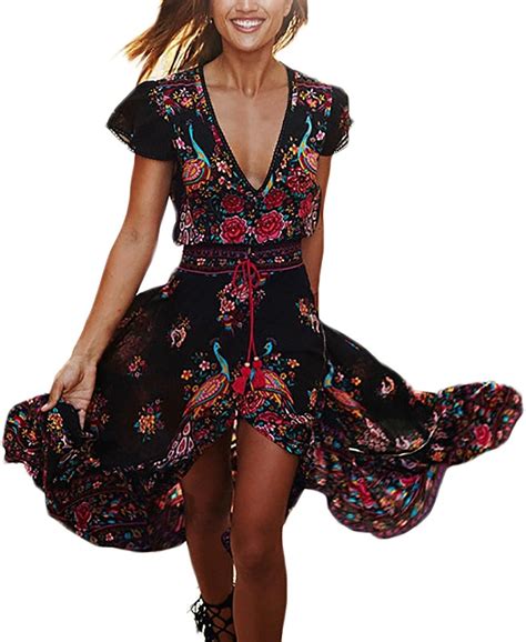 Mujer Vestidos Largos De Verano Vestidos Playa Elegantes Manga Corta V Cuello Dresses Señoras