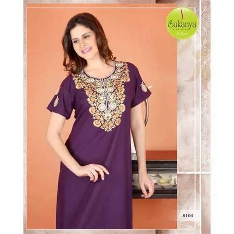 Ladies Purple Embroidered Nighty At Rs 1080piece Dadar West Mumbai Id 13333795562