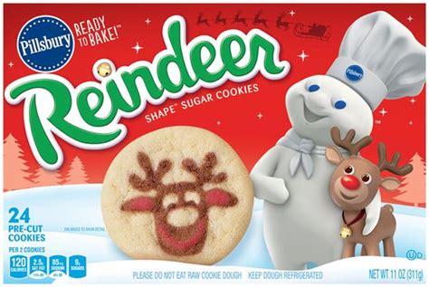 1 roll (18 oz) pillsbury® refrigerated sugar cookies. Pillsbury Ready to Bake! Reindeer Shape Sugar Cookies | Hy ...