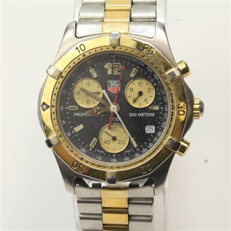 Mens Two Tone Tag Heuer 2000 Chronograph Watch Property Room