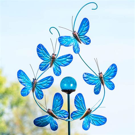 Buy Blue Butterfly Wind Spinner Garden Essentials Brecks