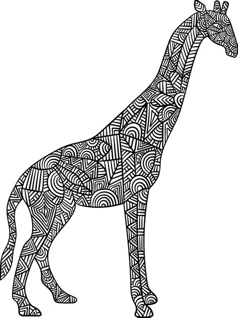 Giraffe Mandala Coloring Pages For Adults 7819113 Vector Art At Vecteezy