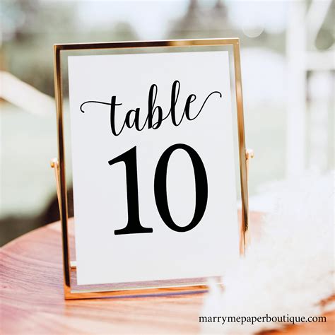 Table Number Template Table Numbers Printable Table Numbers Etsy