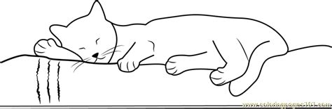 For kids, coloring cats can be a fun activity outside of school. Cute Cat Sleeping in Bed Coloring Page for Kids - Free Cat ...