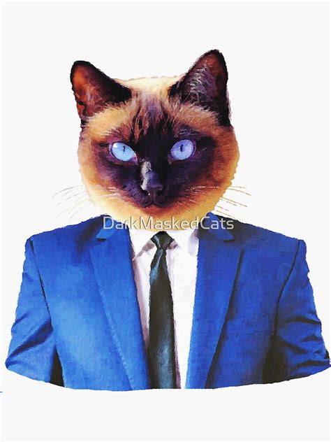 Very Serious Business Cat Sticker By Darkmaskedcats Redbubble
