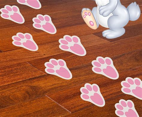 Ocosy 60pcs Removable Easter Bunny Paw Prints Rabbit Paw