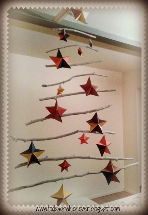 Handmade Upcycled Christmas Tree Driftwoodorigami Paper Star From