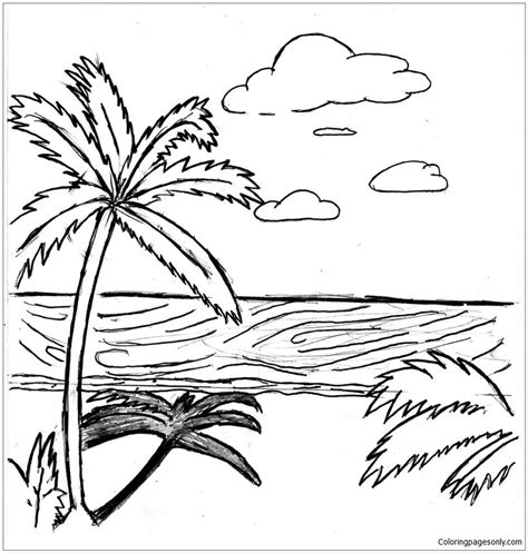 Beach Scene 4 Coloring Page Free Printable Coloring Pages