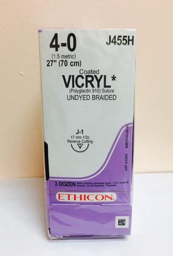 Ethicon J455h Coated Vicryl Polyglactin 910 Suture