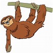 funny sloth cartoon animal character on branch 1915824 Vector Art at ...