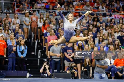 Cassie Stevens Of Auburn Competes On The Floor During A Meet Against