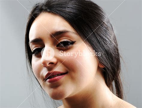 beautiful brunette girl face royalty free stock image storyblocks