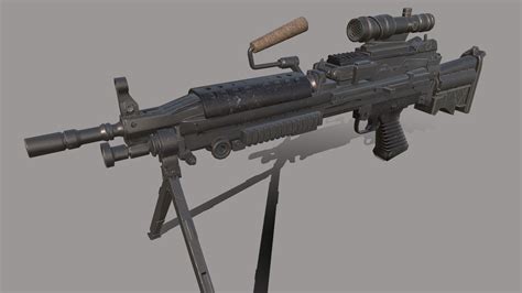 M249 Light Machine Gun 3d Model