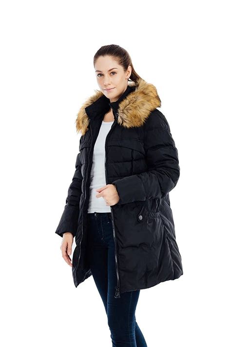 Valuker Womens Down Coat With Fur Hood With 90 Down Parka Puffer