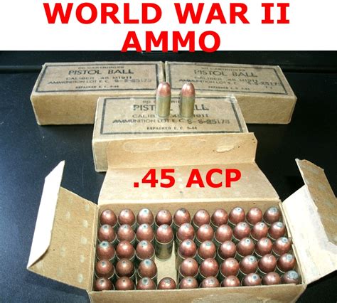 Us Military Wwii Original In Boxes Wwii 45acp Ammo