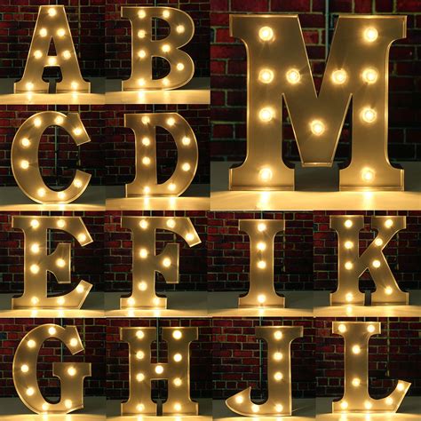 Metal 9 Marquee Letter Lights Led Vintage Circus Style Alphabet A M