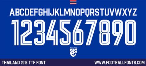 Thailand 2018 Font Ttf Football Fonts Football Fonts Jersey Font