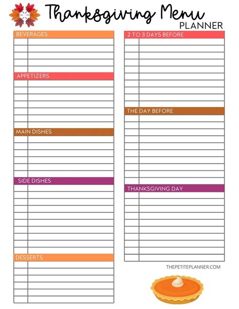 Free Printable Thanksgiving Menu Planner Plan Your Fave Holiday Dishes