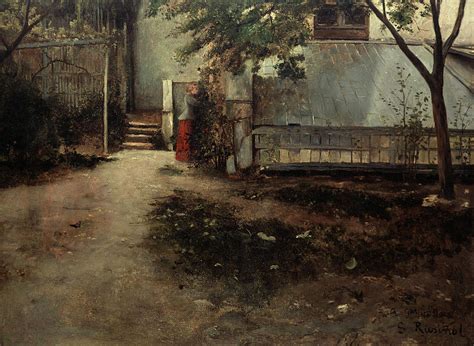 Santiago Rusinol The Yard Of My House 1890 Oil On Canvas 73 X