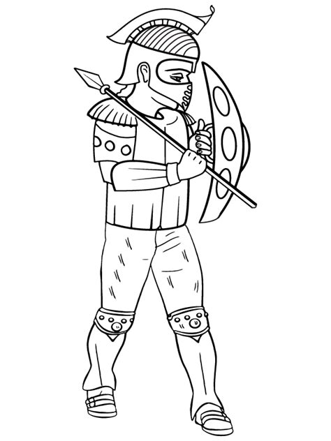 Ares With Simple Body Armor Coloring Page Free Printable Coloring