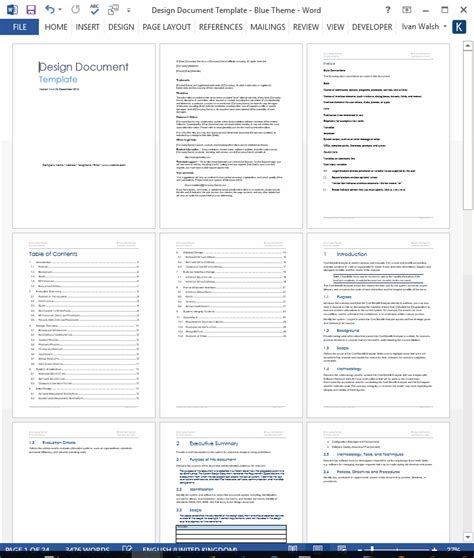 Design Document Sdd Template 22 Page Ms Word My Software Templates
