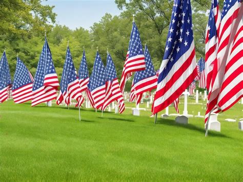 premium ai image american flag in red white and blue over a cemetery ideal for honoring the