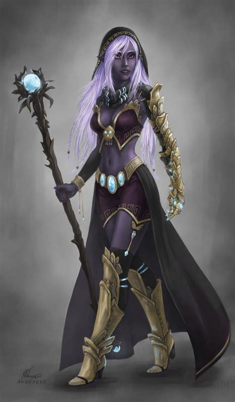 Sorceress By Angevere Dark Elf Dungeons And Dragons Characters