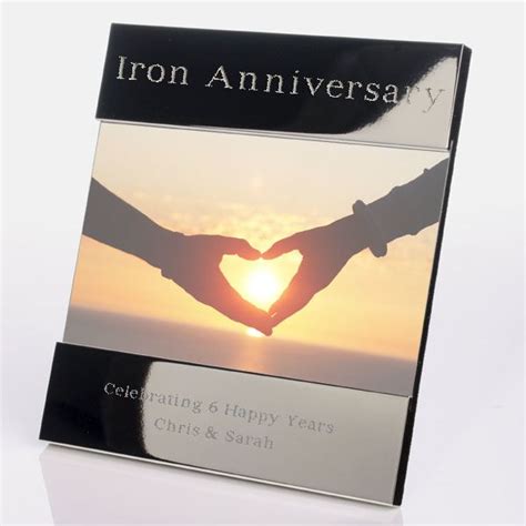 Six year anniversary gift ideas for her. Engraved 6th (Iron) Anniversary Photo Frame | The Gift ...