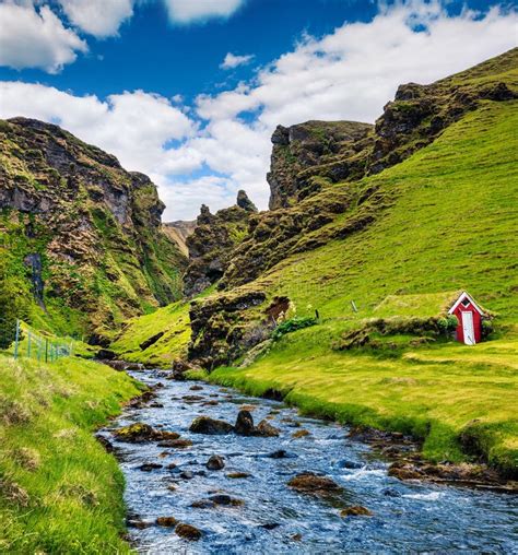 Typical Volcano Icelandic Landscape In The Mountains Stock Photo