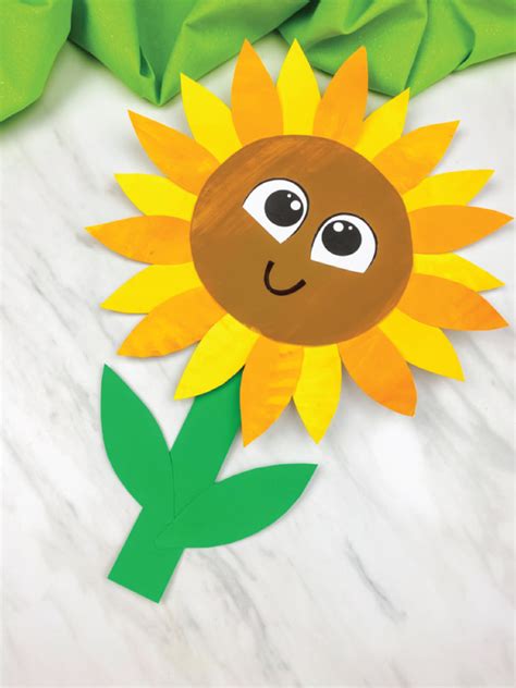 Cute Paper Plate Sunflower Craft For Kids Free Template