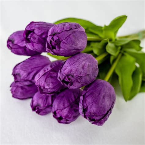 purple real touch tulip realistic artificial flowers