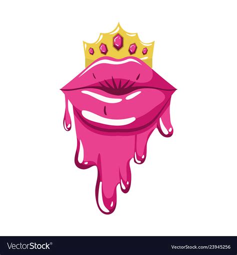female lips dripping isolated icon royalty free vector image