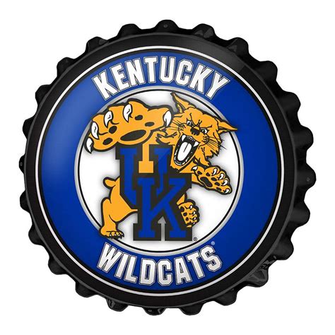 Kentucky Wildcats Mascot Bottle Cap Wall Sign Black