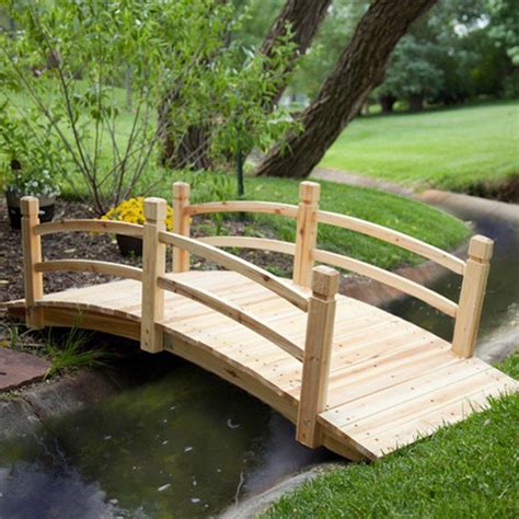 8 Ft Freestanding Landscape Garden Bridge In Unfinished Fir Wood